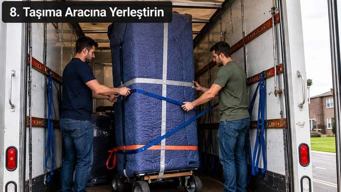 Buzdolabını taşıma aracına yerleştirme